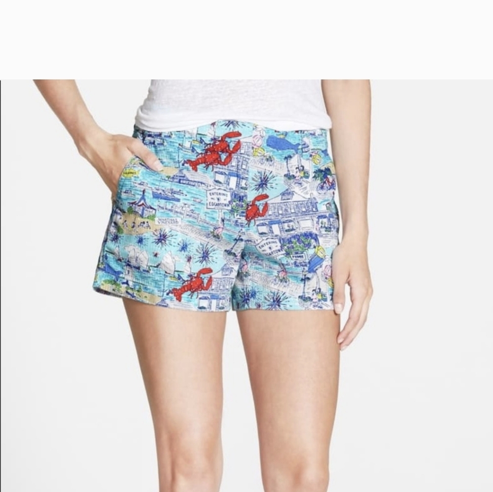 Vineyard Vines Martha’s Vineyard Edgartown Lobster Whale Print Shorts Size XXS